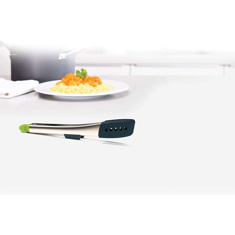 Joseph Joseph Elevate 12 inch Stainless Steel Cooking Tongs | Heat-Resistant Silicone Tips | Grey/Green 4