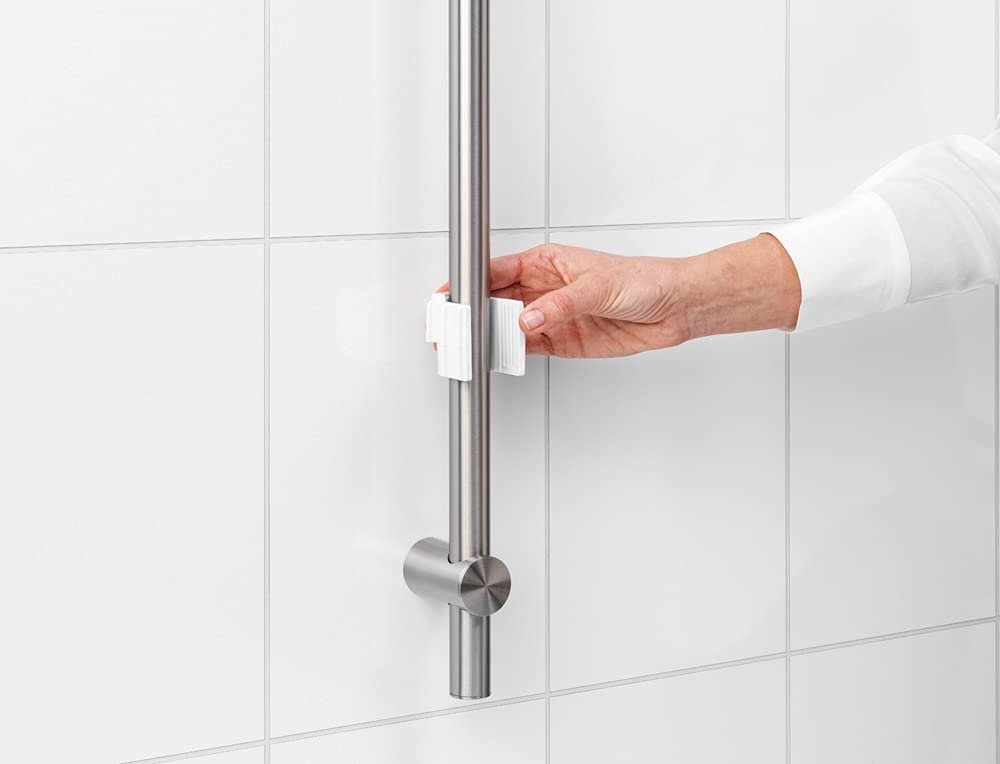 Brabantia Shower Caddy - Corrosion Resistant Plastic Storage | Fits Rods Ø16-Ø28mm | White 6