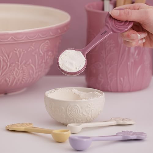 Mason Cash In The Meadow Stoneware Measuring Spoons - Set of 4 | Floral Embossed | Dishwasher Safe 3