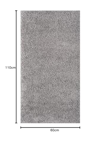 THE RUGS Shaggy Area Rug - Soft Polypropylene | 60 x 110 cm Grey | Oeko-Tex Certified 2