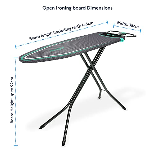 Minky Ergo Prozone Ironing Board - 122 x 38cm Size | Ergo Rest | Flex Guide