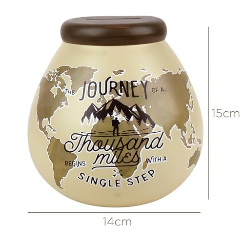 Pot Of Dreams Hand Painted Adventure Globe Ceramic Money Box | Smash to Break Saving | Holds up to £1000 2