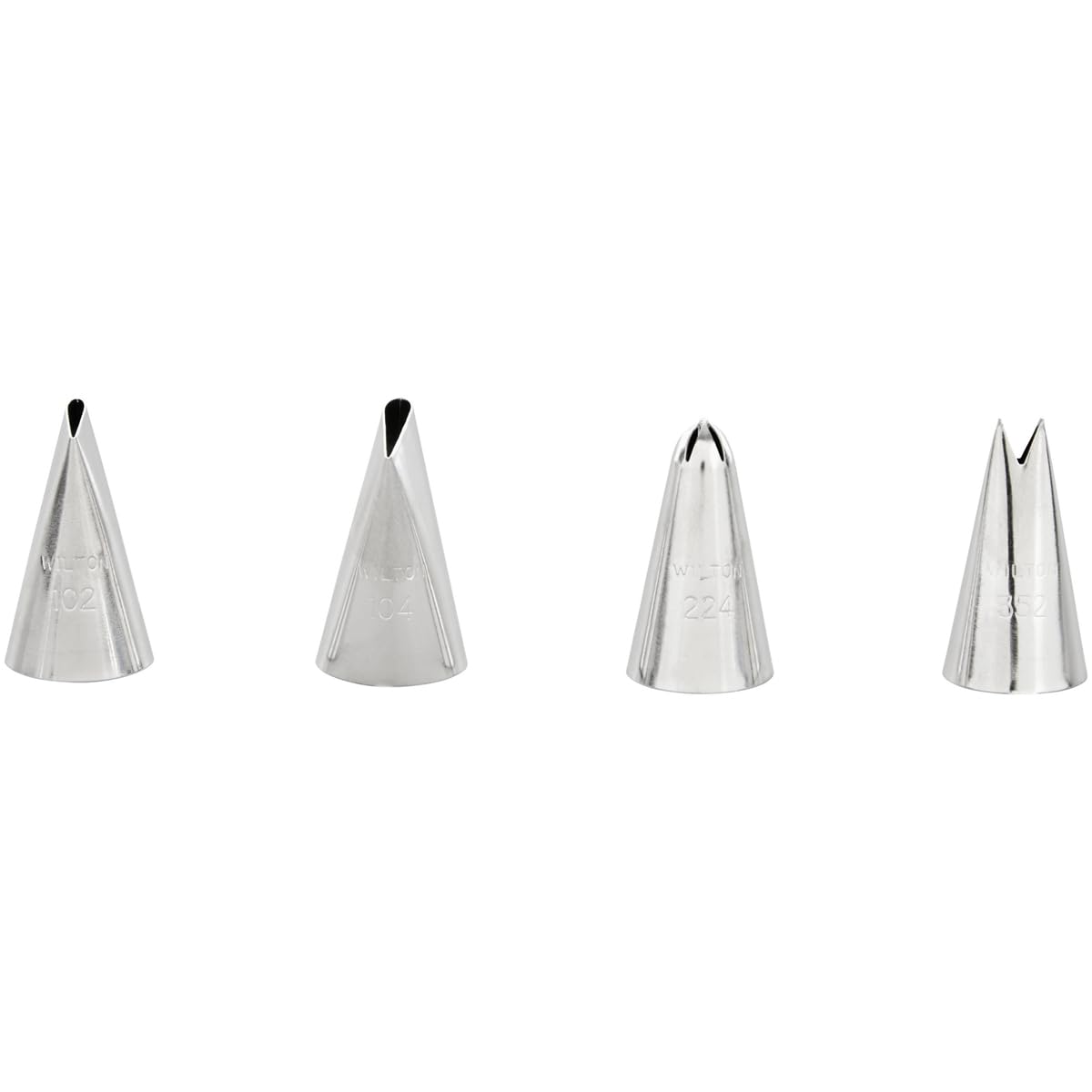 Wilton Metal Cake Sculpting & Modeling Tool Set - Tips 102, 104, 224, 352 | 4-Piece Steel Set 1