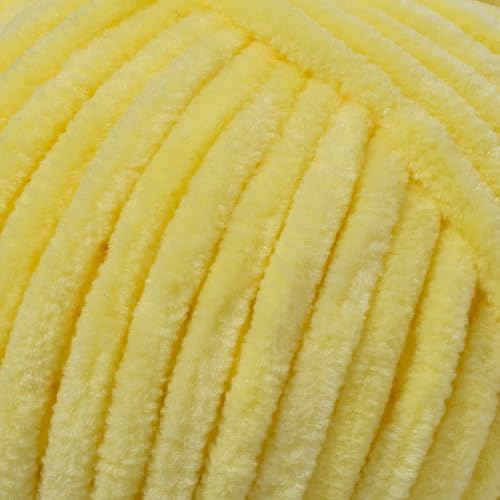 Utopia Crafts Velvet Lux Chenille Chunky Yarn - Super Soft Microfiber Polyester | 100g Sun Yellow 2