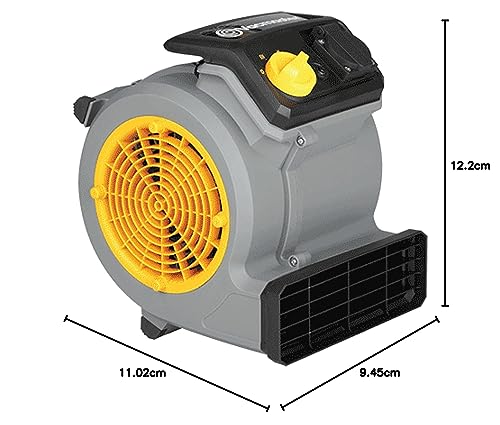 Vacmaster Air Mover Floor Fan - 3 Speed Centrifugal Blower for Drying Carpets, Walls, and Floors | 124W 11