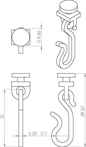 Croydex GP98900 Shower Curtain Rings - 12 Pack White Nylon Glider Hooks | Compatible with Module 400/800 Rails 4