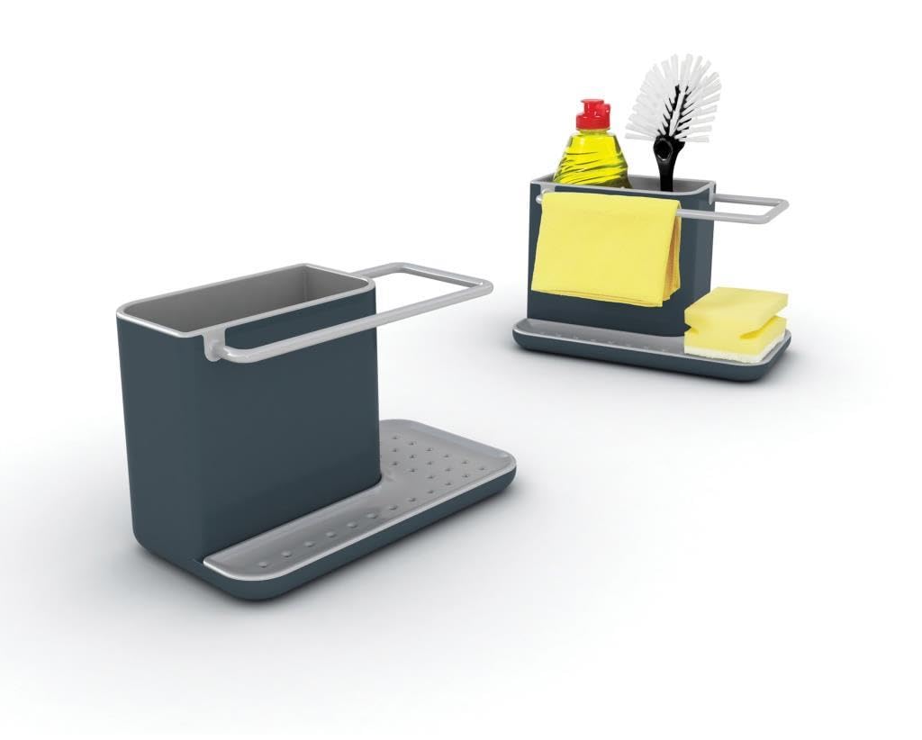 Joseph Joseph Caddy Sink Area Organiser - Grey | Sponge Holder & Cloth Rail | Plastic 1
