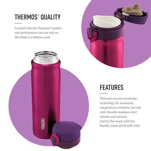 Thermos Direct Drink Flask - 470 ml Pink Stainless Steel Vacuum Insulated 4