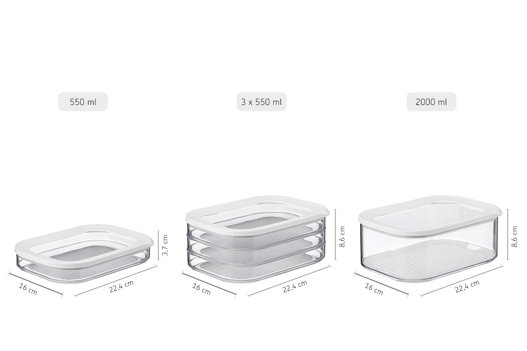 Mepal Modula Airtight Cheese Storage Container - 2000 ml Capacity | Rectangular | Black 3