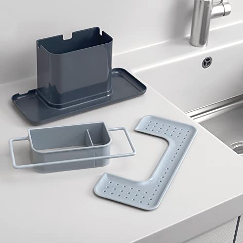 Joseph Joseph Large Kitchen Sink Caddy Organiser for Sponges, Brushes, and Dish Cloth | Grey Plastic/Metal 4