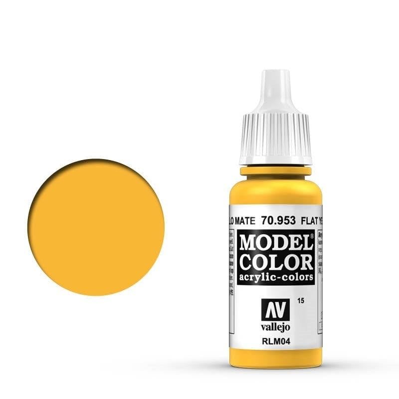Vallejo Model Color VJ70953 - 17 ml Acrylic Paint | Flat Yellow | Non-Toxic 2