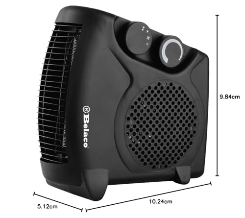 Belaco BFH22 Portable Electric Fan Heater - 1000W/2000W, 2 Heat Settings, Adjustable Thermostat | Black 9