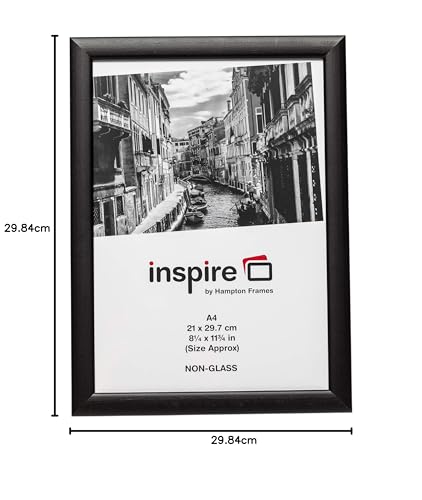 Hampton Frames Matt Black Wood A4 Certificate Photo Frame | Non-Glass Front | Freestanding or Wall Mount 5