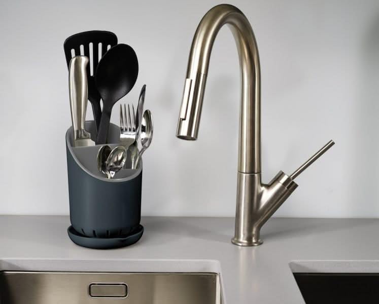 Joseph Joseph Dock Cutlery Drainer and Organiser - Dark Grey/Grey | Plastic | 120x127x190mm 3