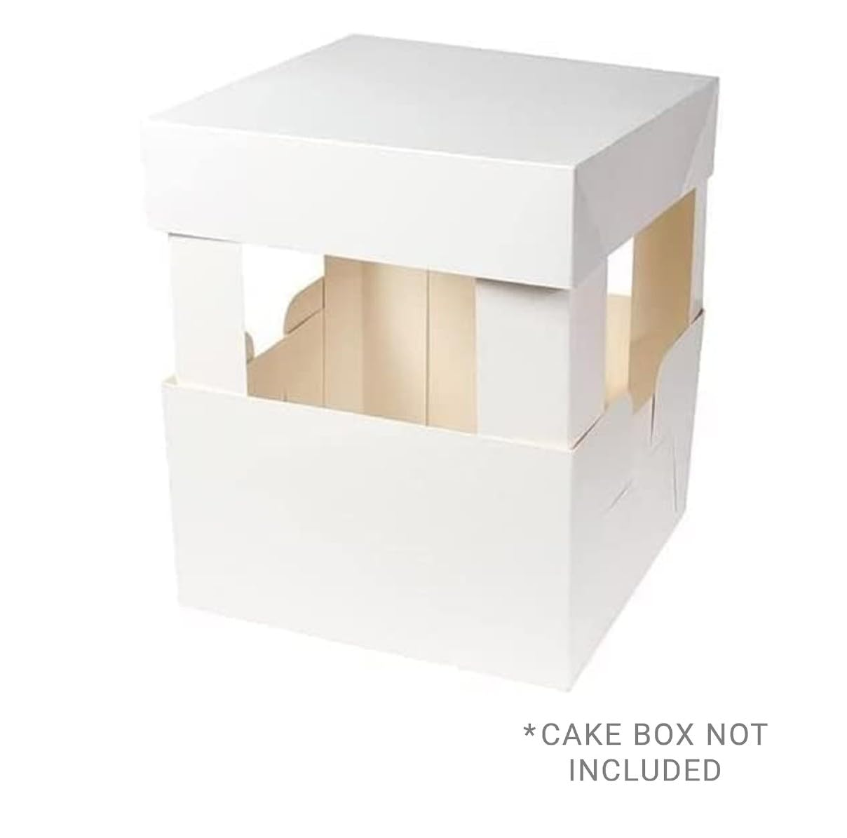 Culpitt 12' Cake Box Extension Corner Cards - Pack of 4 White Card Extensions for Tall Cakes 6