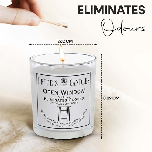Price's Open Window Jar Candle - Odour Eliminating | Burns up to 30hrs | 200g 3