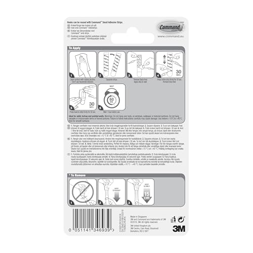 Command Clear Mini Hooks with Clear Strips - Damage-Free Hanging | Holds 225g | 30 Hooks 15