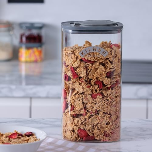 Kilner 3 Litre Glass Cereal Dispenser - Airtight Seal & Pouring Spout | Durable Borosilicate Glass 2