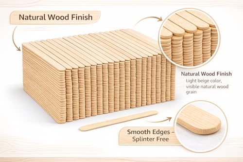 1ABOVE Wooden Coffee Stirrers - 1000 Pack, 140mm (5.5') Disposable Birch Wood