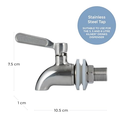 Kilner Stainless Steel Drinks Dispenser Tap | Leak-Proof | Fits 3L, 5L, 8L Dispensers 3