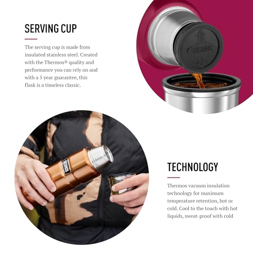 Thermos Stainless Steel Drink Flask - 470 ml Raspberry | 18 Hrs Hot / 24 Hrs Cold 3