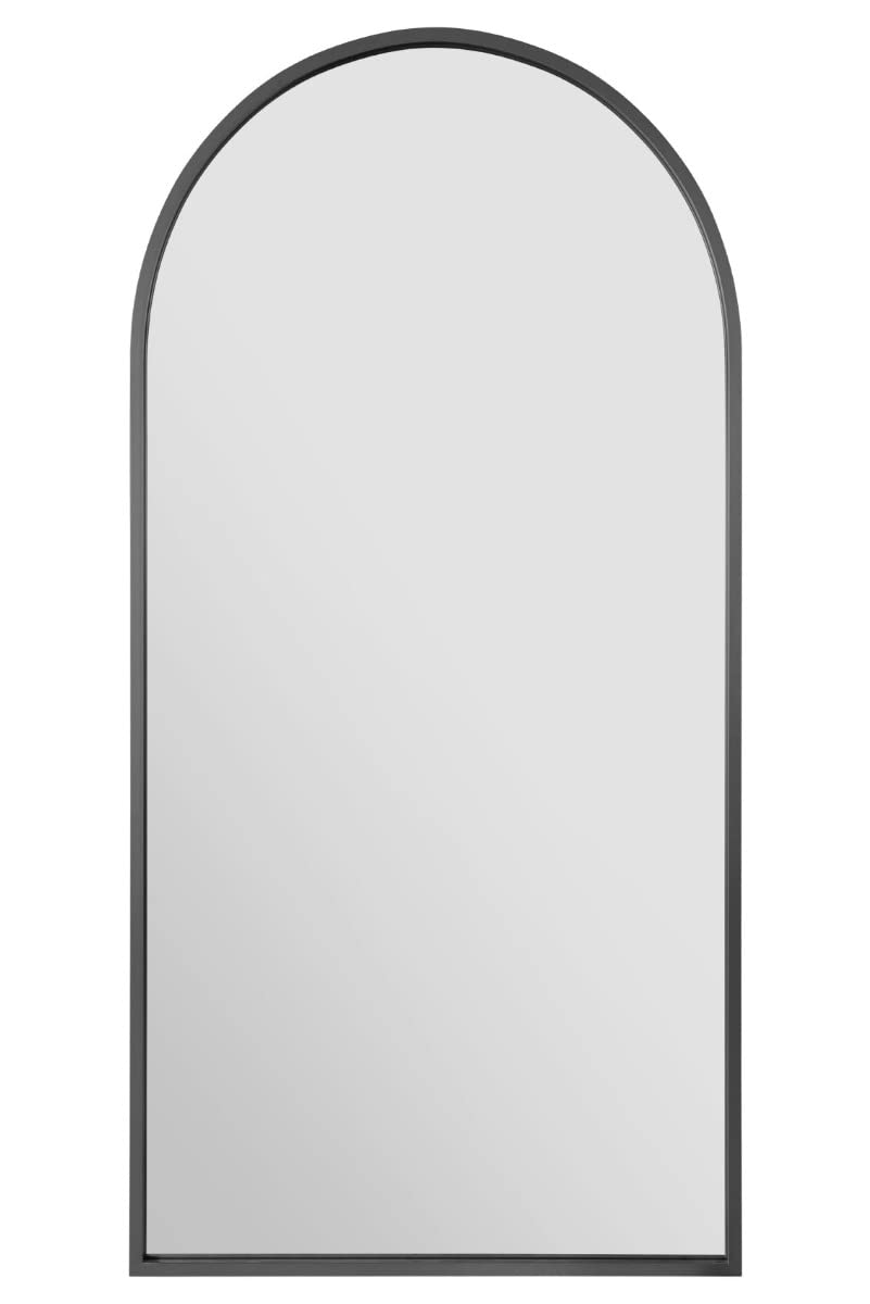 MirrorOutlet The Arcus - Metal Frame Arched Wall/Leaner Mirror | 180 x 90cm | Black 2