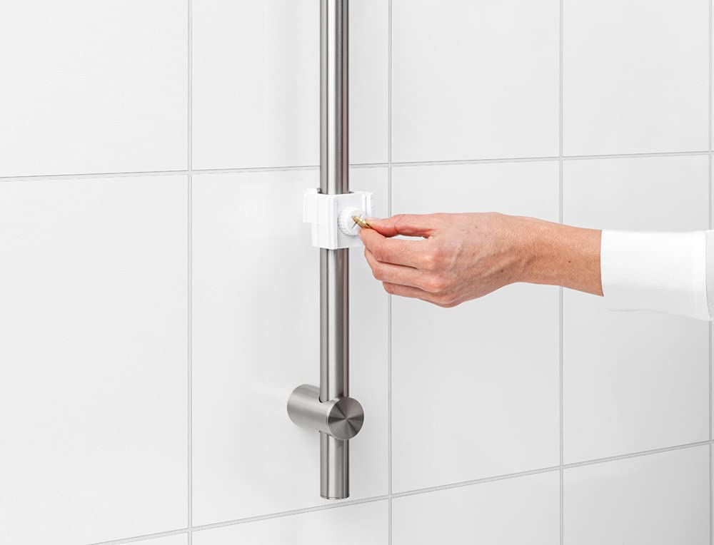 Brabantia Shower Caddy - Corrosion Resistant Plastic Storage | Fits Rods Ø16-Ø28mm | White 8