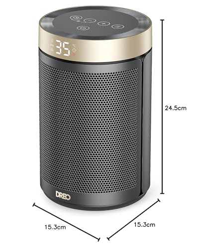 Dreo Electric Space Heater - 1500W, Silent Operation (34dB), Gold, Smart Thermostat Control 8