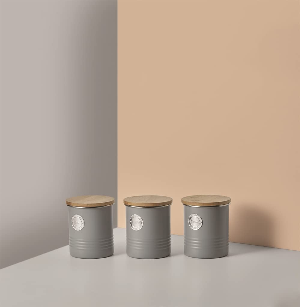 Typhoon Living Tea Storage Canister - 1 Litre Capacity | Carbon Steel & Bamboo Lid 7