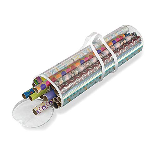 RAM ONLINE Cylinder Gift Wrap Storage Bag - Clear, Space-Efficient, Holds Up to 30 Rolls 5