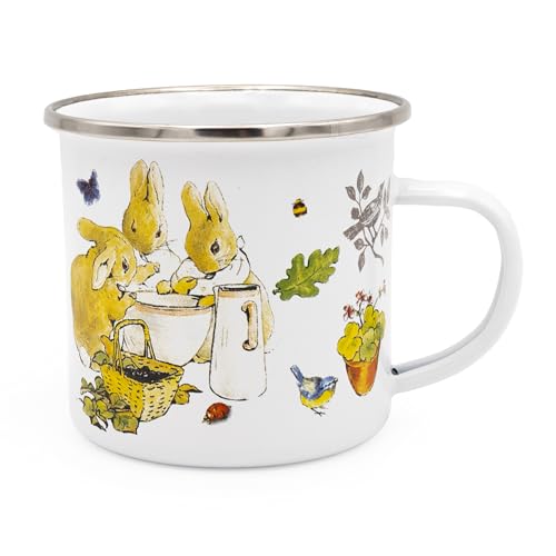 Robert Frederick Peter Rabbit Flopsy Bunnies Enamel Coffee Mug - White, Dishwasher Safe 2