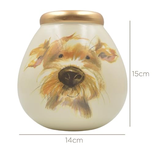 Pot Of Dreams Save And Smash Ceramic Money Box Savings Bank - Dog Design | Holds £1000 in £2 Coins | 14cm 2