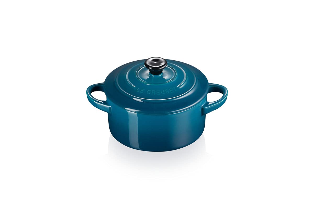 LE CREUSET Stoneware Petite Round Casserole - 0.25 L Capacity | Deep Teal | Chip-Resistant 1
