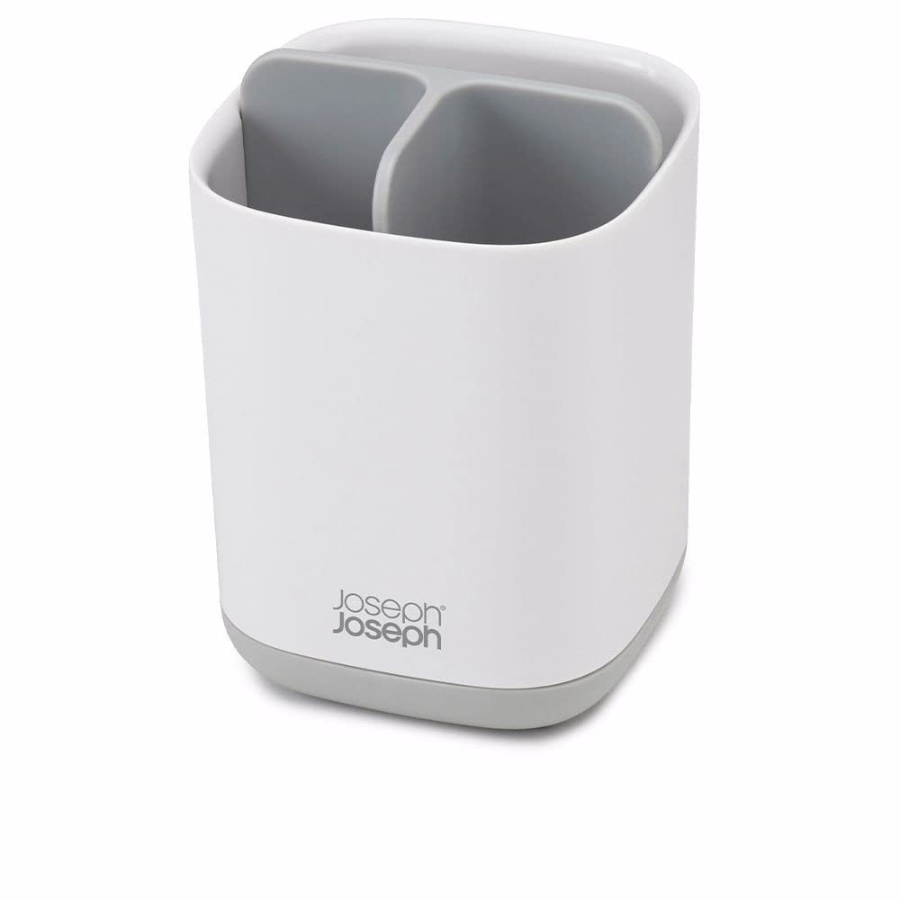 Joseph Joseph Easy-Store Compact Toothbrush Holder Caddy - White/Grey Plastic | Ventilated 1