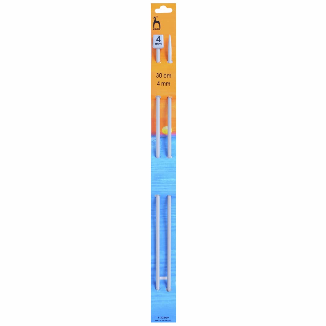 Pony Classic Knitting Needles - Single Ended | 4.00mm Diameter | 30cm Length | Aluminium 1