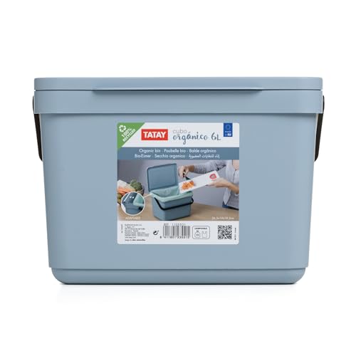 TATAY Kitchen Food Waste Compost Caddy Bin - 6L Capacity, Freestanding, Ocean Color 2