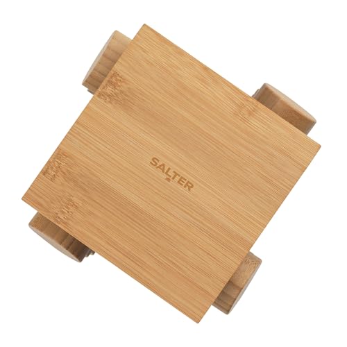 Salter Rotating Bamboo Spice Rack - 16 Jars Included | Countertop Storage | Bamboo Material 12
