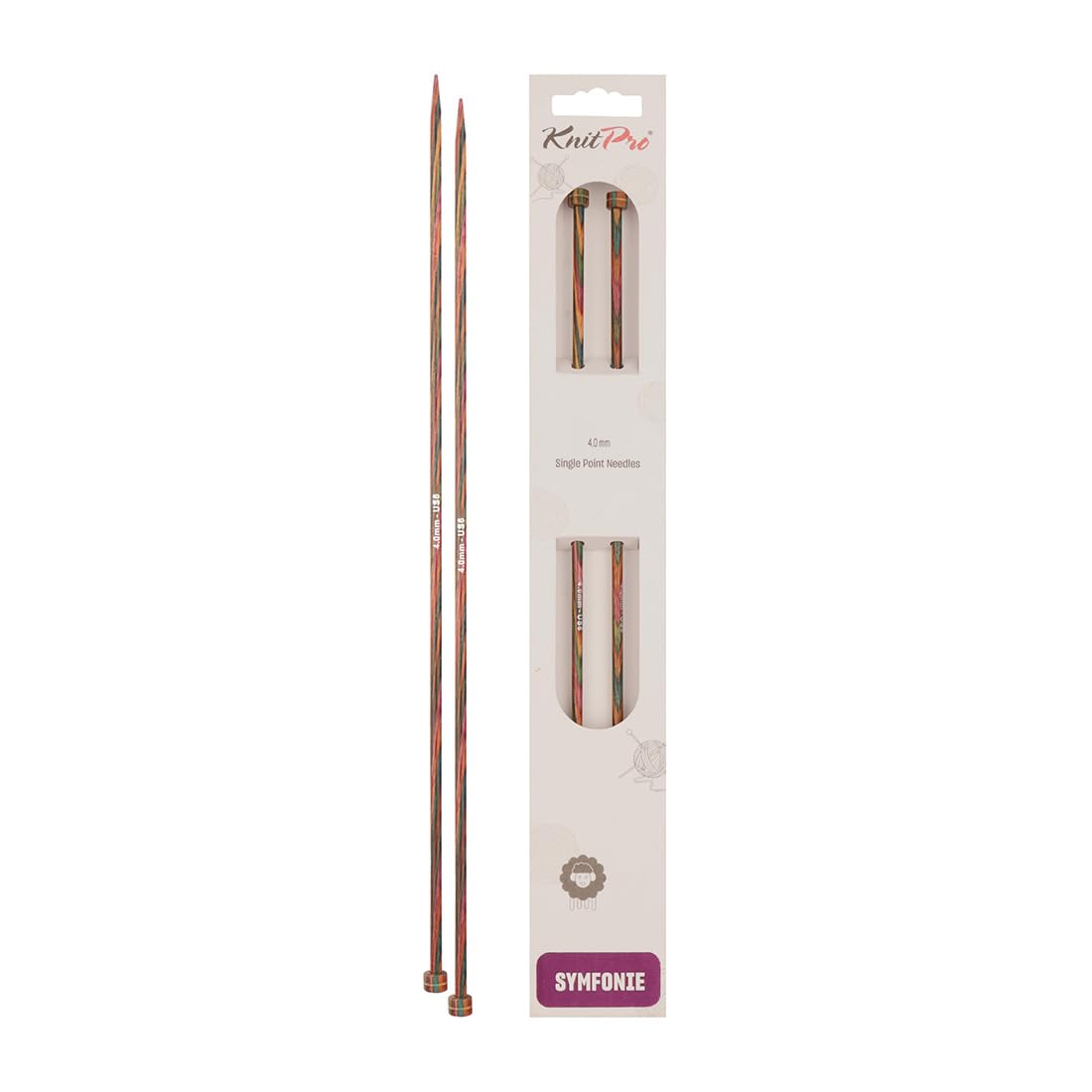 KnitPro Symfonie Single Pointed Knitting Needles - 4.00mm | 25cm Length | Birch Wood 1