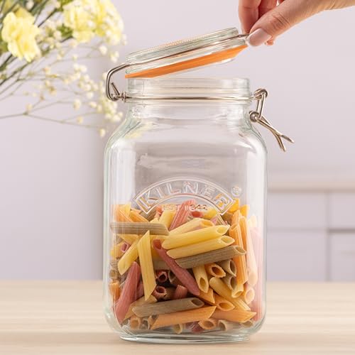 Kilner 2 Litre Square Clip Top Jar - Space Saving Pantry Storage | Airtight Seal 3