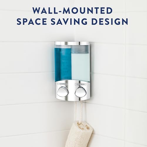 Croydex PA660622 Euro Duo Soap Dispenser | Corner or Flat Wall Mount | White Plastic 4