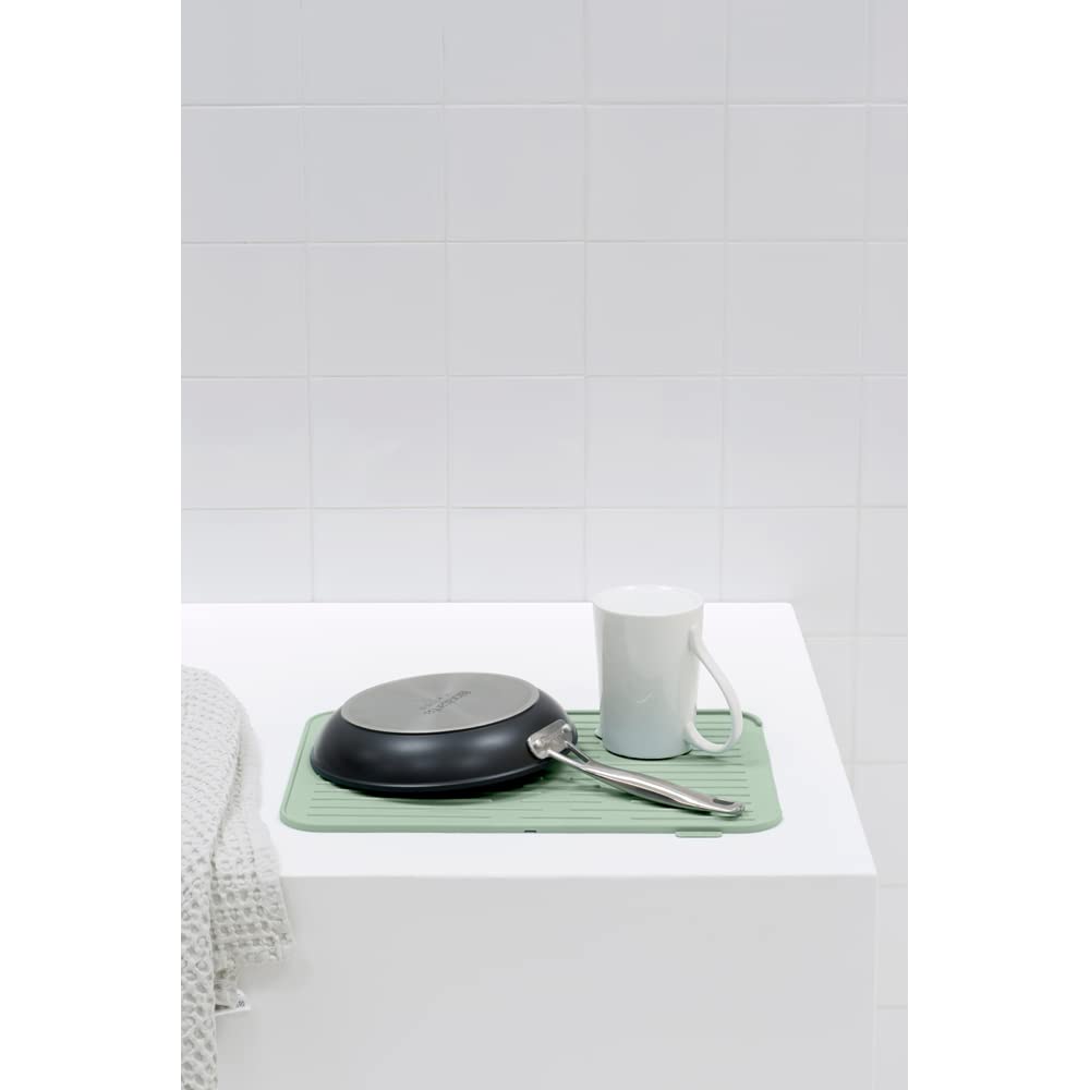 Brabantia Sinkside Silicone Dish Drying Mat with Rim | Jade Green | 33L x 44W cm 4
