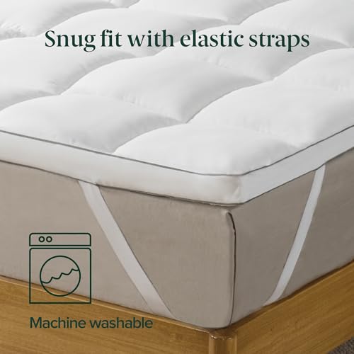 Zinus Cooling Bamboo Mattress Topper - 5 cm Thick | 135 x 190 cm Double Size | Machine Washable 2