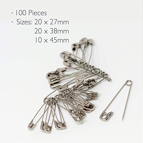 KORBOND Safety Pins - 50 Pack Nickel Plated Steel Pins for Crafts & Repairs 2