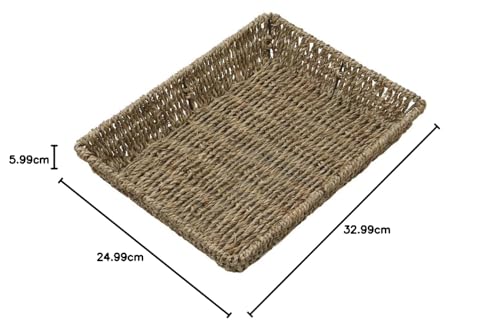 JVL Seagrass Rectangular Serving Tray - Durable Woven Design | 33 x 25 cm | Neutral Tones 5