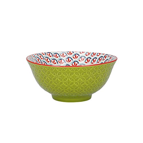 KitchenCraft Patterned Ceramic Soup-Cereal Bowls Set of 4 | Microwave Safe | Gift Boxed 10