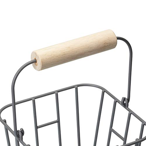 KitchenCraft Living Nostalgia Wire Egg Basket - Holds 16 Eggs | Grey Powder Coated Iron 3