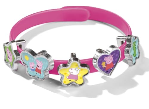 Totum Peppa Pig Jewellery Craft Set - Make 3 Bracelets with 18 Charms | Ages 3+ 4
