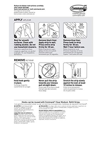 Command Clear Medium Wall Hooks - Damage-Free Hanging | Holds 2 lbs | 7 Hooks & 12 Strips 11