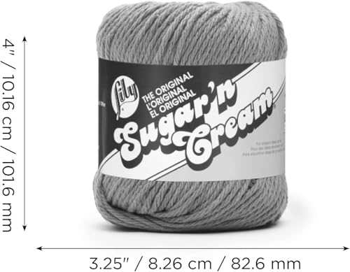 LILY Sugar 'N Cream Yarn - 100% USA Grown Cotton | Worsted Weight | Sage Green | 70.9g 14