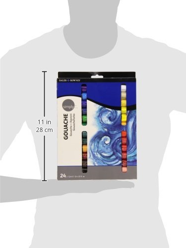 Daler Rowney Simply Gouache Paint Set - 24 Assorted 12ml Tubes | Fast Drying 3